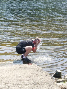 Mike Cools Down in the Blistering Heat