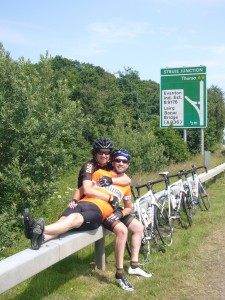 DC and Rodge Relax at the 100 Miles to Go Point